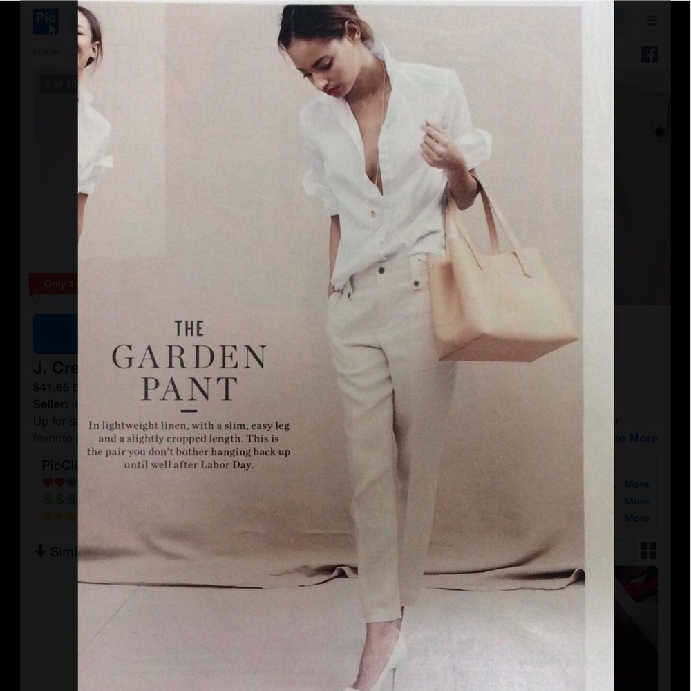 🌷⬇️ JCREW ECRU, Garden Pant, SOLD OUT, worn once